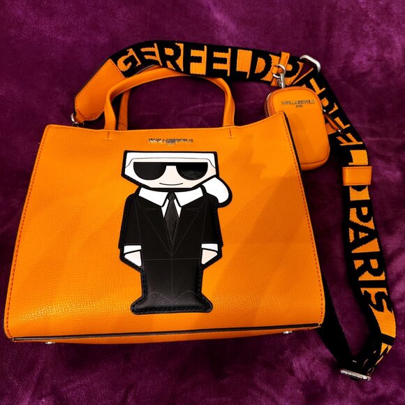 Karl Lagerfeld Handbags - Karl Lagerfeld Orange Tote Bag with pouch 🧡 - NWT